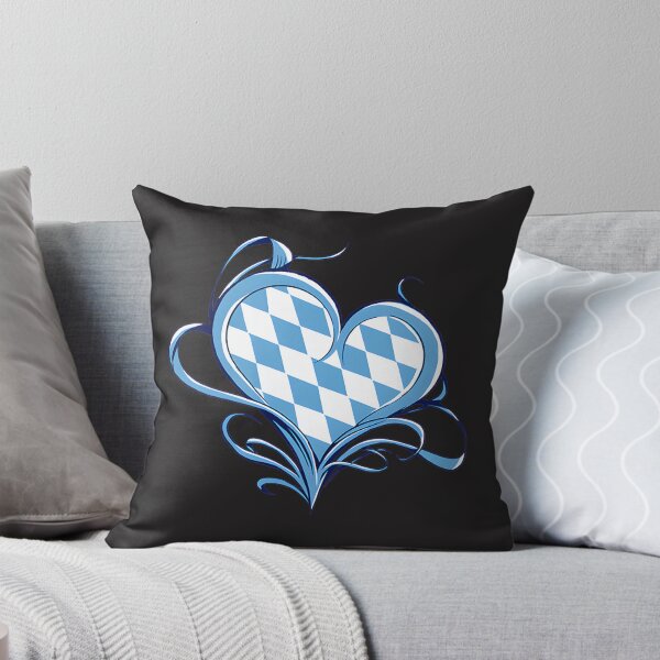Item preview, Bavarian Flag Heart Design with Blue and White Diamond Pattern designed and sold by MO7ABIB.