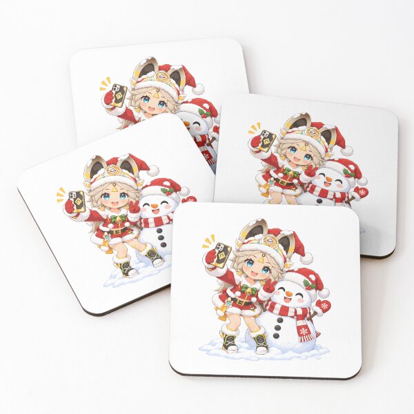 Item preview, Kachina Genshin Impact Christmas Selfie With Snowman designed and sold by mildaclairmo.