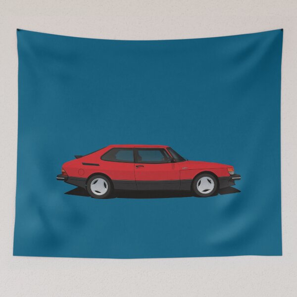 Aperçu de l'œuvre Saab 900 Turbo Aero - Rouge créée et vendue par knappidesign.