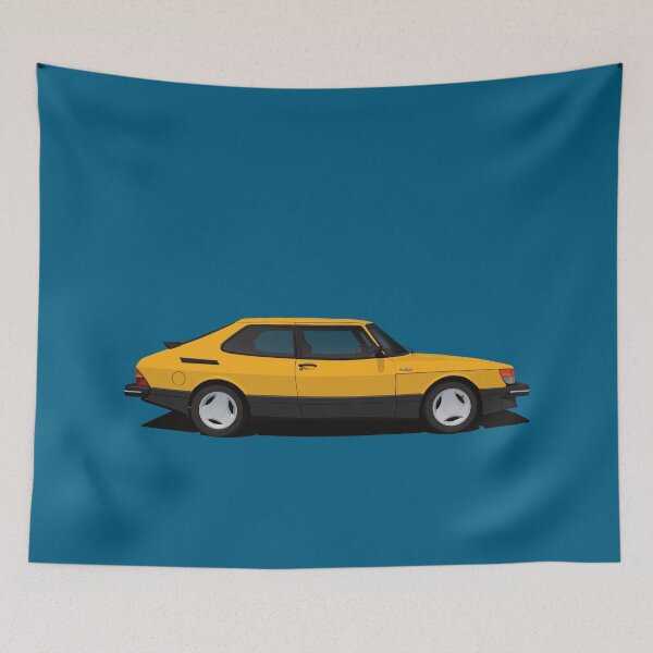 Aperçu de l'œuvre Saab 900 Turbo Aero jaune créée et vendue par knappidesign.