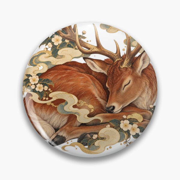 Item preview, Red Deer Stag – Sleeping, Cozy Night Art designed and sold by Sleepy Safari.