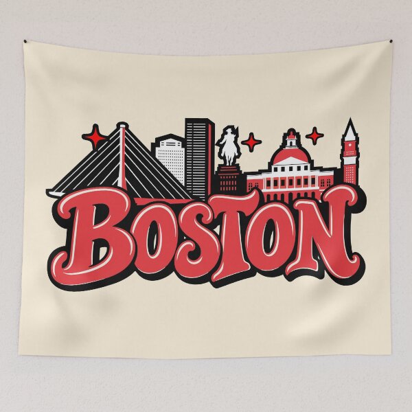 Item preview, Boston Vintage Red Typography Massachusetts City Souvenir Design designed and sold by FemmePod.