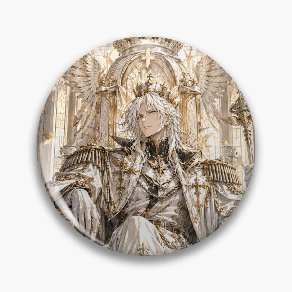 Item preview, The White King | White Crown Crew | Imperial Anime Pirate Art | White and Gold Royal Poster designed and sold by Boomaroo.