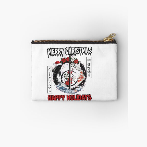 Item preview, Merry Christmas Koi Fish Santa Hat Katana Sword Japanese Wave Grunge Holiday designed and sold by inkfluenceart.