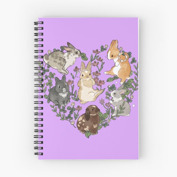 Item preview, Cute Bunnies in Heart Floral Frame designed and sold by Merli7.