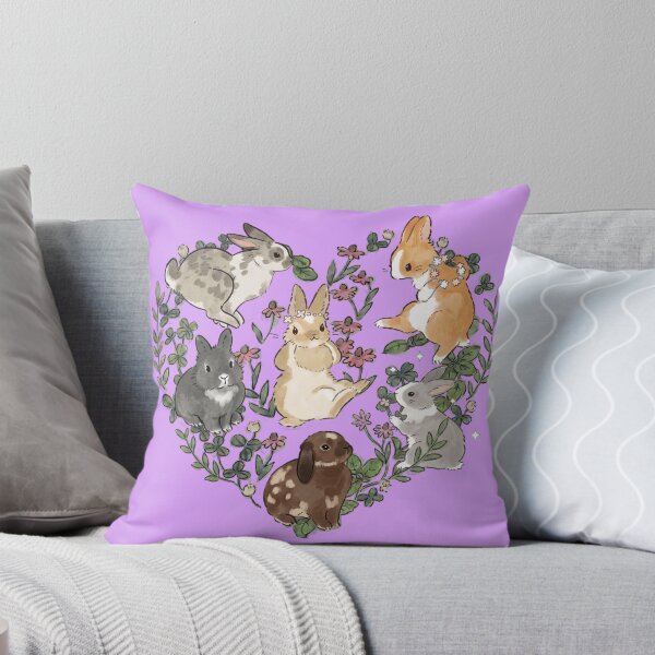 Item preview, Cute Bunnies in Heart Floral Frame designed and sold by Merli7.
