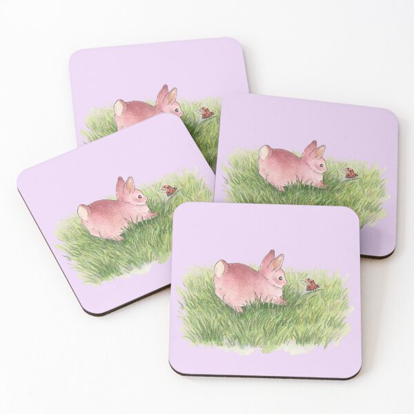 Item preview, Cute Pink Bunny with Little Ladybug designed and sold by Merli7.