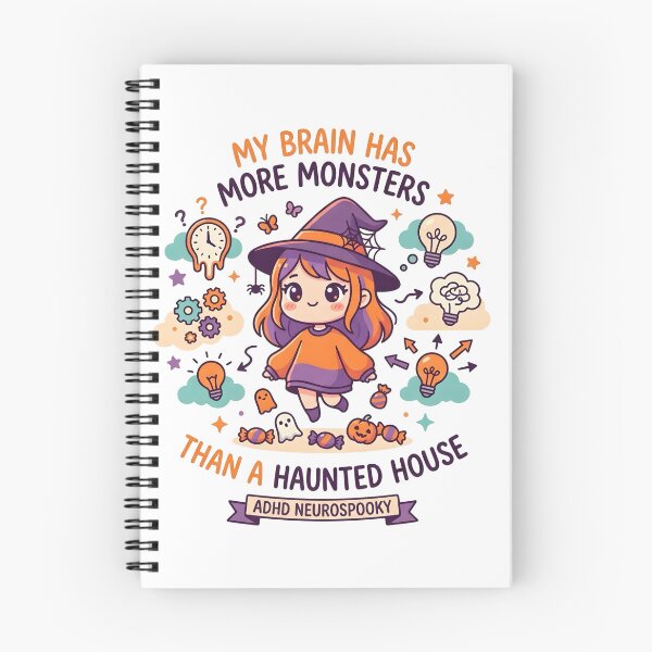 Item preview, ADHD Halloween My Brain Has More Monsters Than a Haunted House Neurospooky Quote designed and sold by Marti’s Shop Corner.