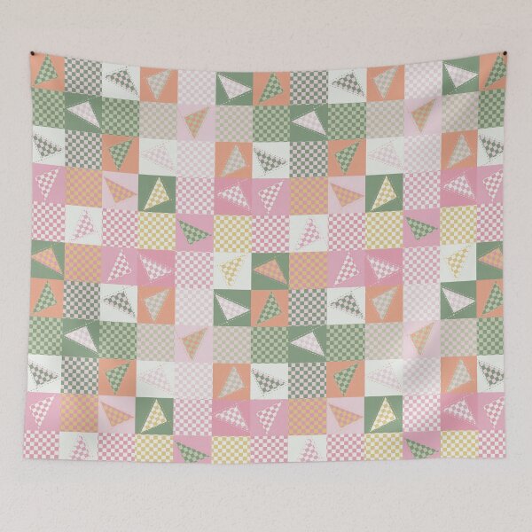 Item preview, Patchwork Quilt Happy Butterfly Triangles. designed and sold by SalsySafrano.