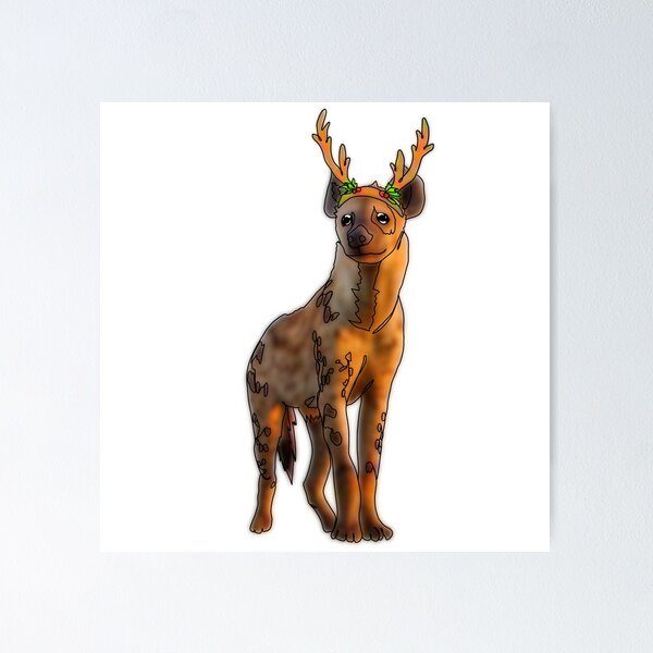 Item preview, Helen the Hyena in a antler Hat  - animalzinhats designed and sold by Ashley’sAnimalz.