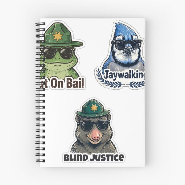 Item preview, Blind Justice / Out On Bail / Jaywalking — Iowa Deputy Animal Sticker Pack designed and sold by Wild Shades.