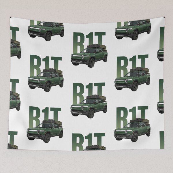 Item preview, Rivian R1T Electric Overland Pickup Forest Green EV 4x4 Truck Art designed and sold by Motorline44.