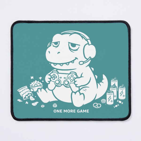 Item preview, Funny Gamer T-Rex Exhausted - One More Game designed and sold by CaptainSeal.