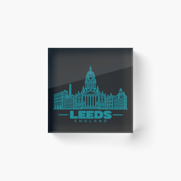 Aperçu de l'œuvre Affiche de la skyline de Leeds, West Yorkshire, Angleterre (dessin au trait) créée et vendue par CMYKStudio.