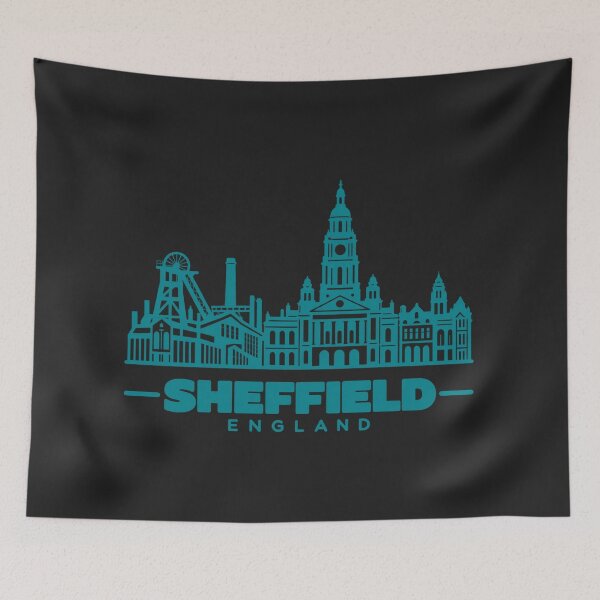 Item preview, Sheffield South Yorkshire England Line Art Landmark Poster designed and sold by CMYKStudio.