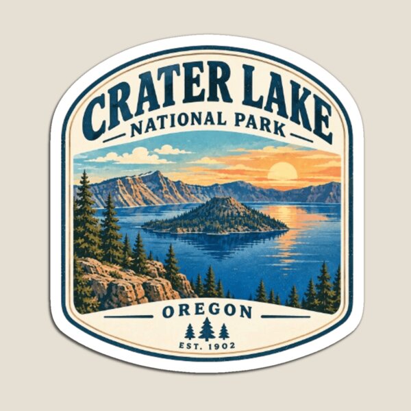 Item preview, Crater Lake National Park, Oregon - Shirts, Sweatshirts, Magnets, Sticker designed and sold by projectbadass.