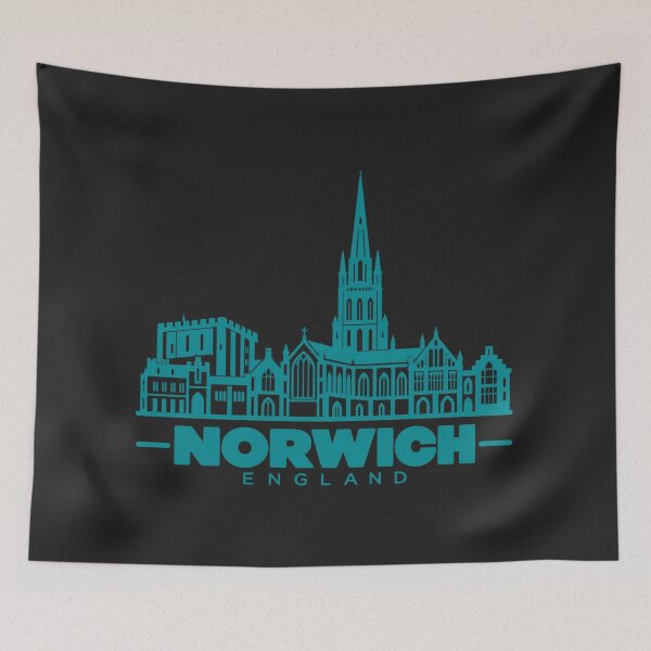 Item preview, Norwich Norfolk England Line Art Landmark Poster designed and sold by CMYKStudio.