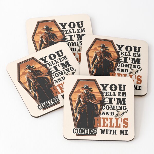 Item preview, Western Tombstone Cowboy, Outlaw Gunslinger Hell’s Coming designed and sold by Chelsealuv Krigbaum.