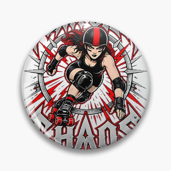 Item preview, Controlled Chaos Roller Derby Skater Heavy Metal Quad Skate Design designed and sold by DesignGoa.