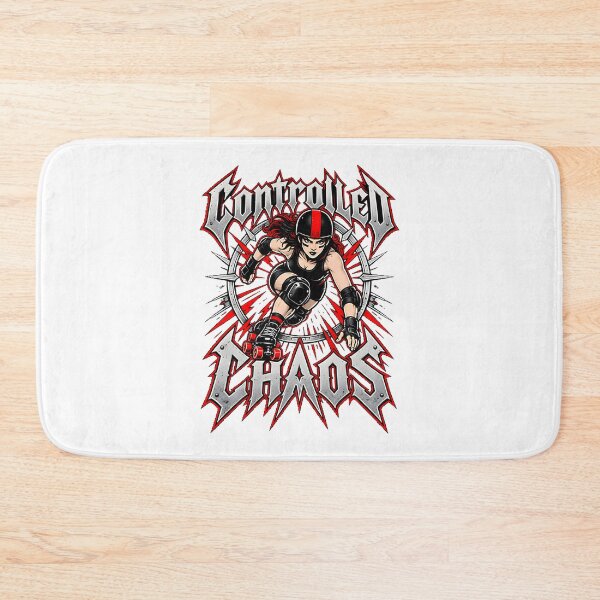 Item preview, Controlled Chaos Roller Derby Skater Heavy Metal Quad Skate Design designed and sold by DesignGoa.