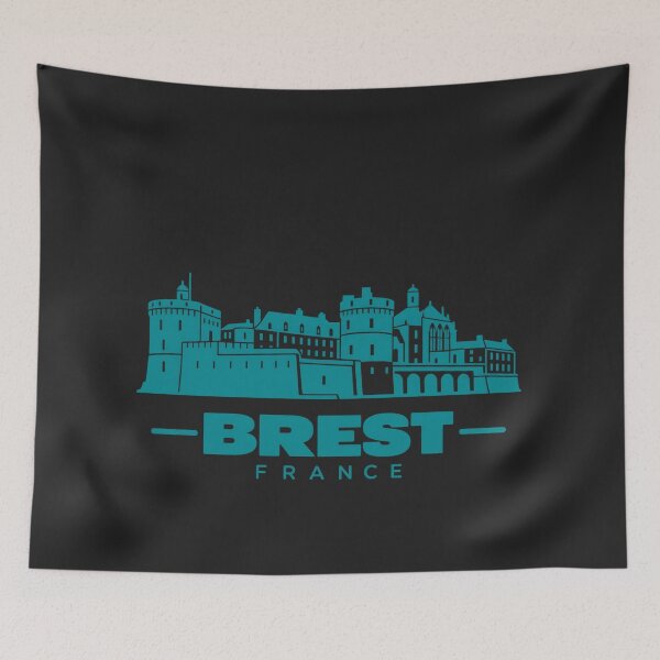 Item preview, Brest Brittany France Line Art Coastline Poster designed and sold by CMYKStudio.