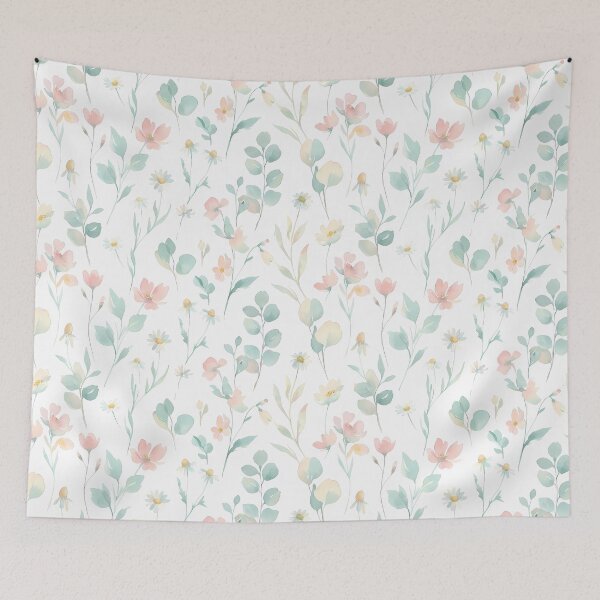 Item preview, France Botanical Art Colorful Doodle Design Aesthetic Pattern designed and sold by ART ATTACK ZONE.