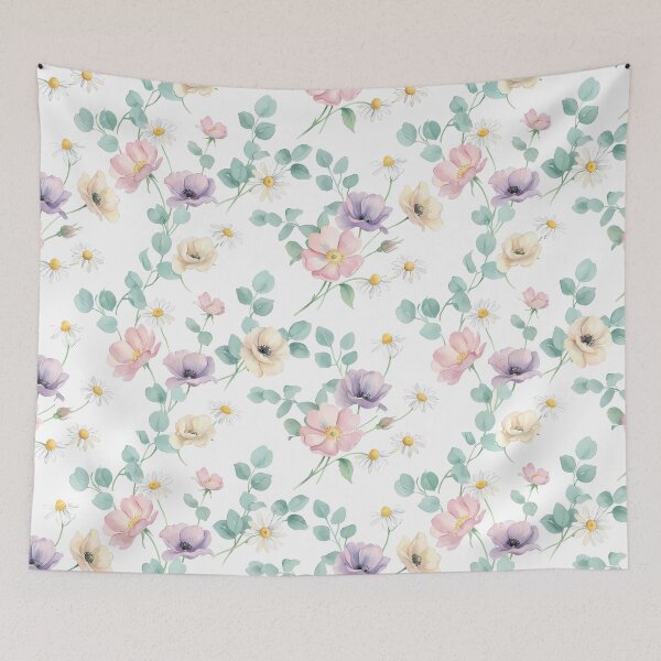 Item preview, USA Botanical Art Colorful Doodle Design Aesthetic Pattern designed and sold by ART ATTACK ZONE.