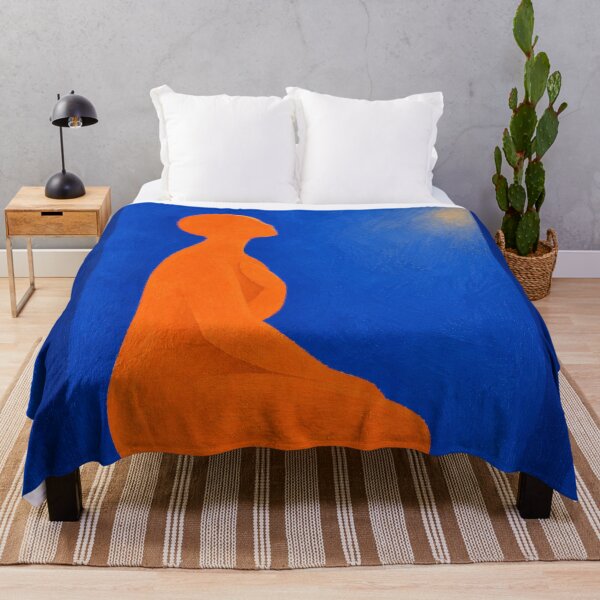 Item preview, 'Coming Back to Myself' — Blue + Orange Self-Love Figurative Art designed and sold by Moodzu.