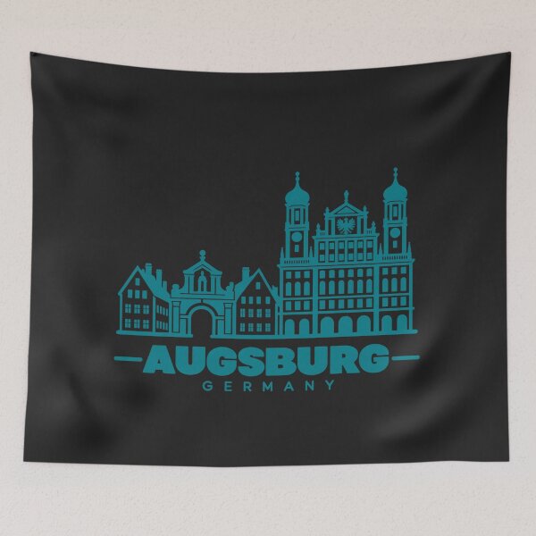 Item preview, Augsburg Bavaria Germany Line Art Landmark Poster designed and sold by CMYKStudio.