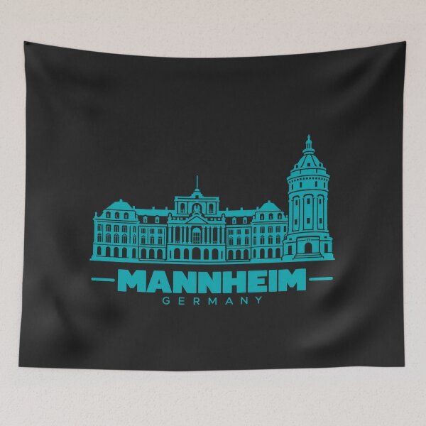 Item preview, Mannheim Baden Wurttemberg Germany Line Art Skyline Poster designed and sold by CMYKStudio.