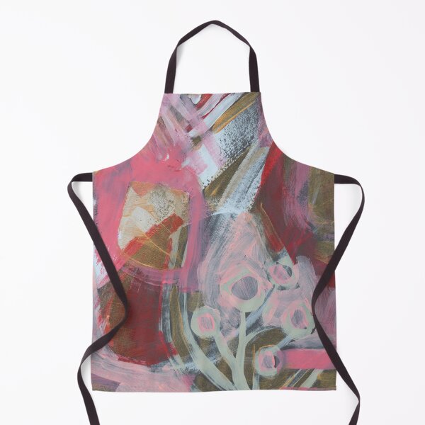 Item preview, Pink Coral Olive Green Playful Abstract Blossoms Painting designed and sold by NathalieLeRiche.