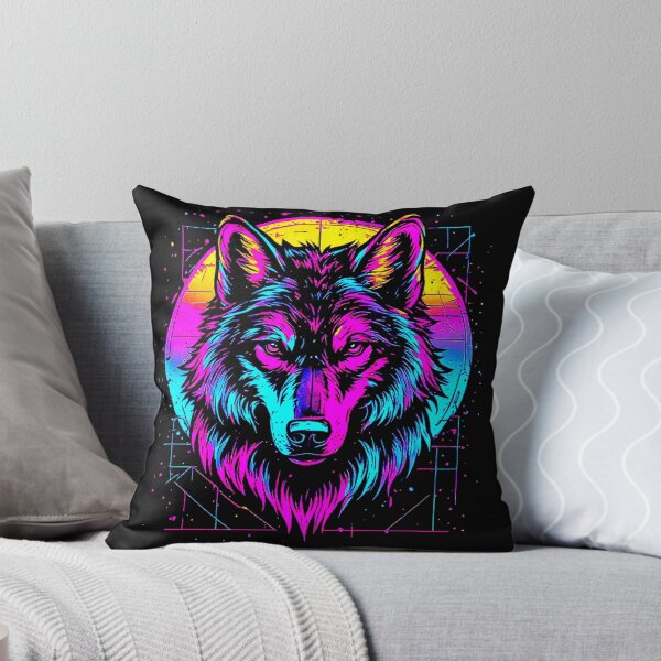 Item preview, Vintage Neon Synthwave Retrowave Art of Vibrant Neon Wolf Portrait Graphic. designed and sold by Giulivo Store Graphic.