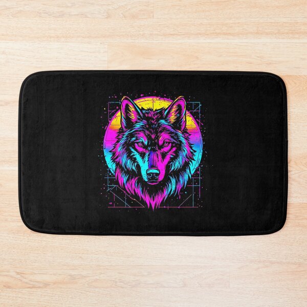 Item preview, Vintage Neon Synthwave Retrowave Art of Vibrant Neon Wolf Portrait Graphic. designed and sold by Giulivo Store Graphic.