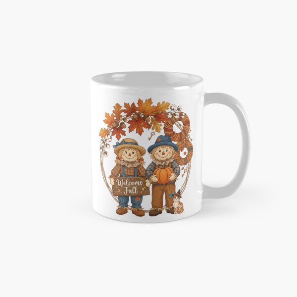 Aperçu de l'œuvre Welcome Fall, Cute Scarecrow Clipart, Autumn Design, Thanksgiving , Fall Wreath T-shirt Design créée et vendue par designwiss.