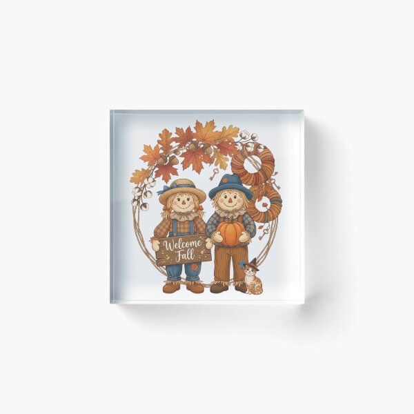 Item preview, Welcome Fall, Cute Scarecrow Clipart, Autumn Design, Thanksgiving , Fall Wreath T-shirt Design designed and sold by designwiss.