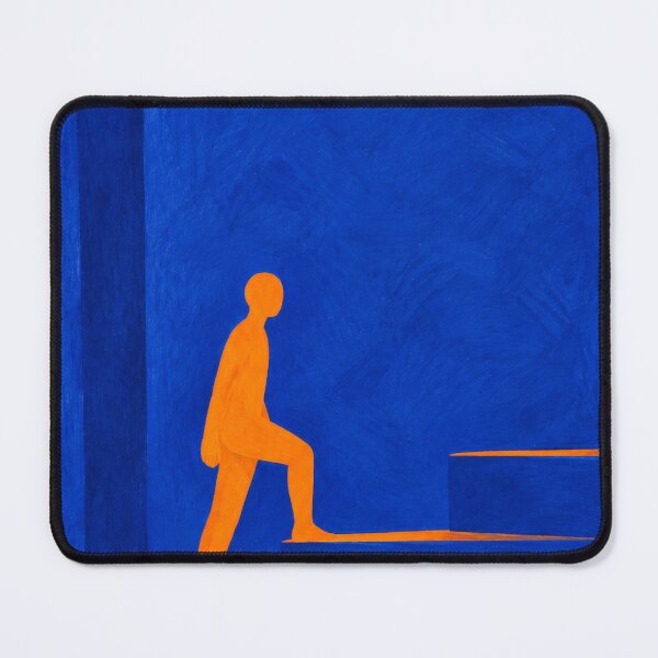 Item preview, 'One Step Is Enough' — Blue +  Orange Motivational Figurative Art designed and sold by Moodzu.