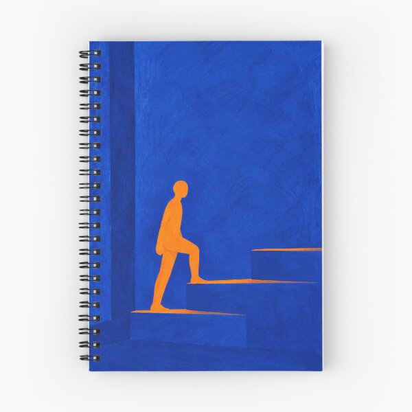 Item preview, 'One Step Is Enough' — Blue +  Orange Motivational Figurative Art designed and sold by Moodzu.