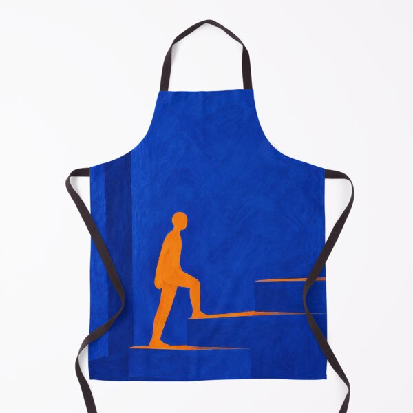 Item preview, 'One Step Is Enough' — Blue + Orange Motivational Figurative Art designed and sold by Moodzu.