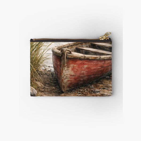 Item preview, Red Boat in Marsh designed and sold by Haleema Rauf.