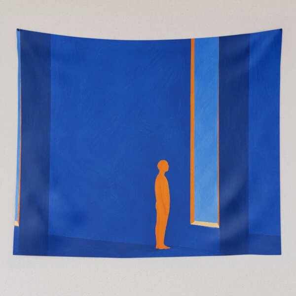 Item preview, 'Lighter Today' — Cobalt Blue Window Figurative Art designed and sold by Moodzu.