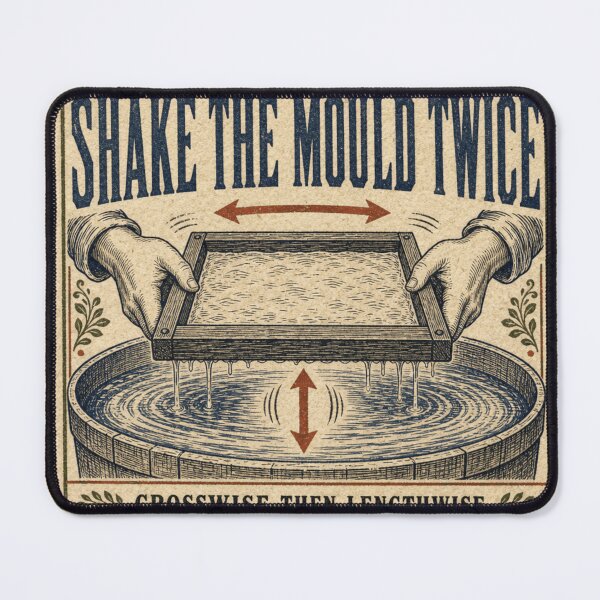Item preview, Shake The Mould Twice Papermaking Mould And Deckle Frame Print designed and sold by BoosterShop.