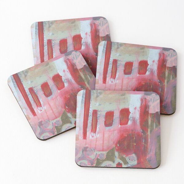 Item preview, Marks, Strokes, Red, Pink, Soft Green Abstract Painting designed and sold by NathalieLeRiche.