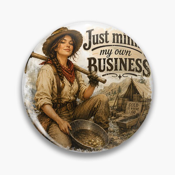 Item preview, Vintage Gold Woman Prospector Mining Humor Western Style Design designed and sold by cvbbb.