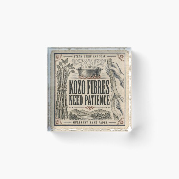 Item preview, Kozo Fibres Need Patience Mulberry Bark Paper Kozo Print designed and sold by BoosterShop.