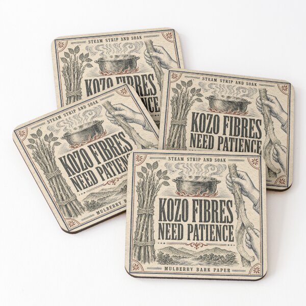 Item preview, Kozo Fibres Need Patience Mulberry Bark Paper Kozo Print designed and sold by BoosterShop.