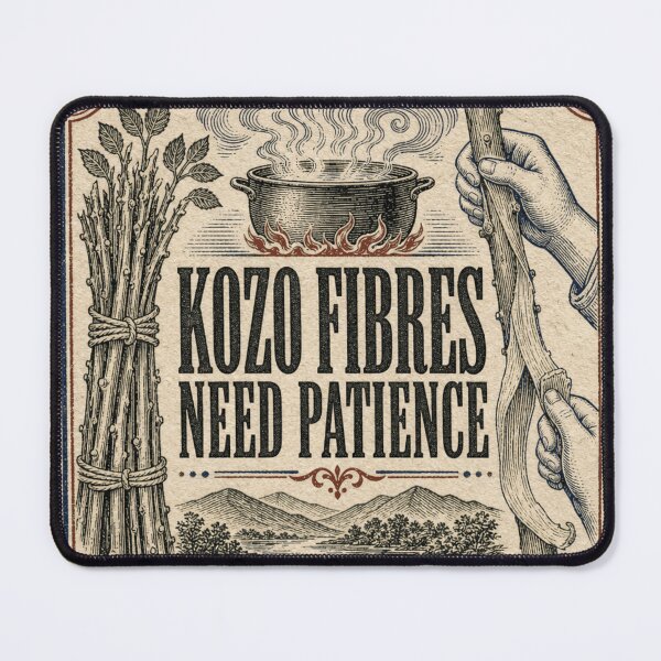 Item preview, Kozo Fibres Need Patience Mulberry Bark Paper Kozo Print designed and sold by BoosterShop.