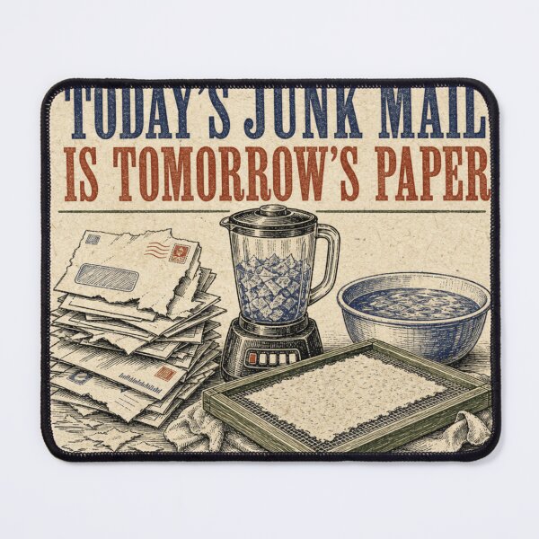 Item preview, Today's Junk Mail Is Tomorrow's Paper Recycled Paper Craft Print designed and sold by BoosterShop.