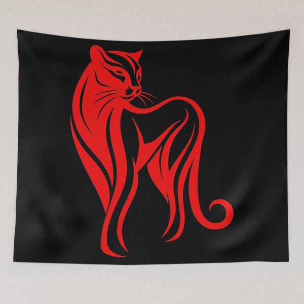 Item preview, Crimson Tribal Cougar Wildcat designed and sold by ClubVacay.