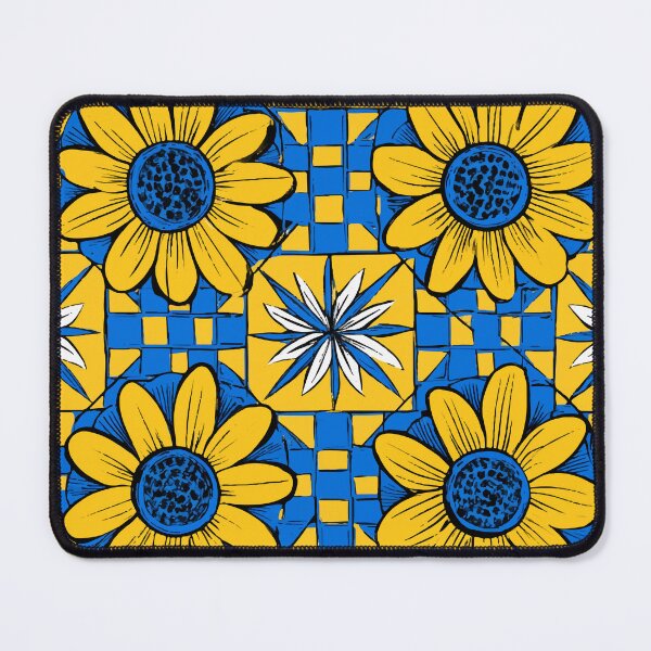 Item preview, Yellow and Blue Flower Quadrille Design designed and sold by RichardRags.