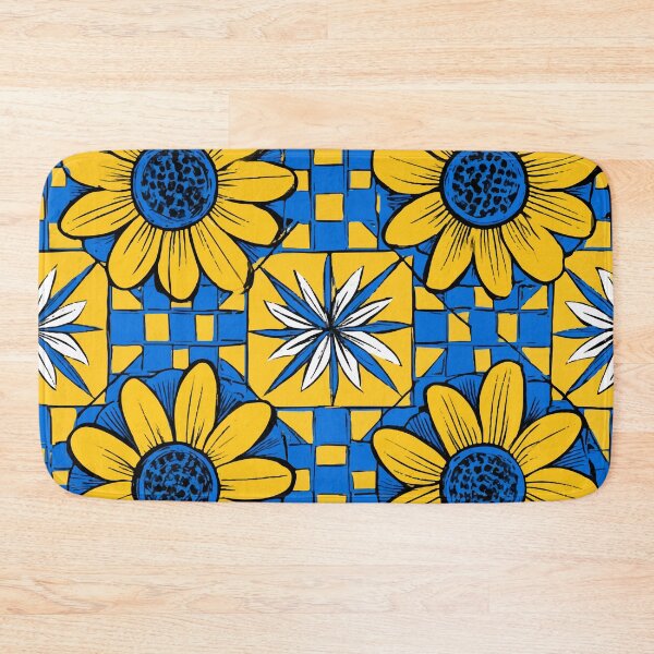 Item preview, Yellow and Blue Flower Quadrille Design designed and sold by RichardRags.